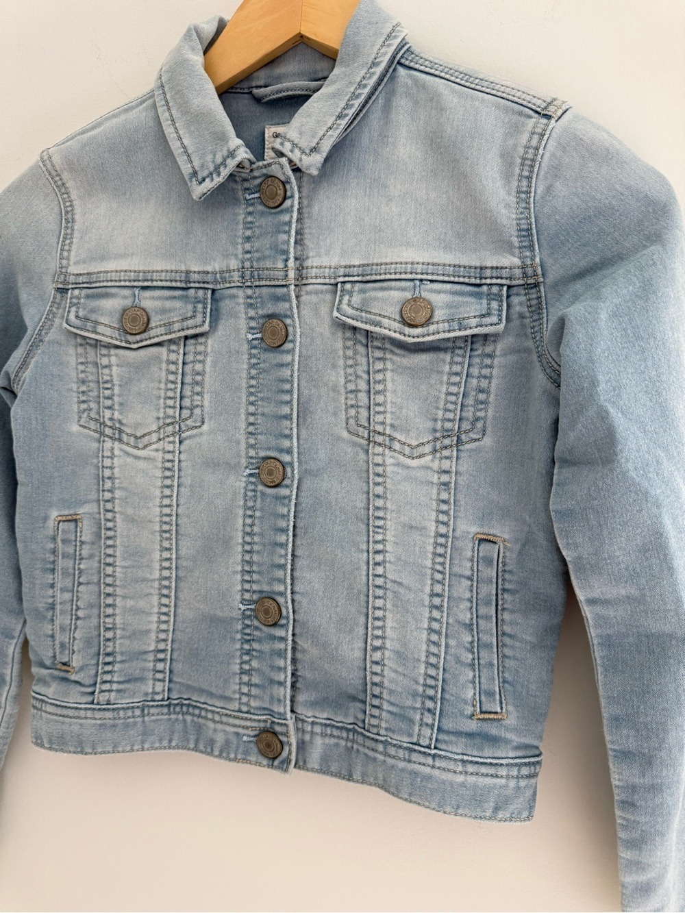 Gap Super Soft Girl Denim Jean Jacket Light Wash Size Large - Picture 8 of 13